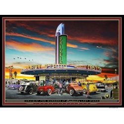 Репродукция картины Ларри Гроссмана "Cruisin' for Burgers at Custard's Last Stand"